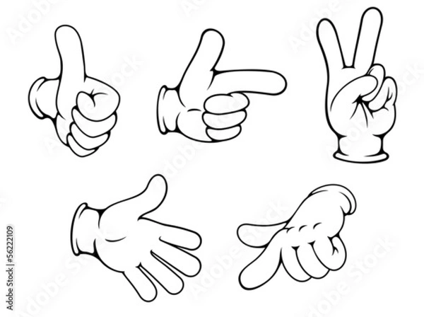 Fototapeta Set of positive hands gestures