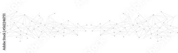 Obraz Grey network. Abstract connection on white background. Network technology background with dots and lines for desktop. Ai background. Modern abstract concept. Line background, network technology