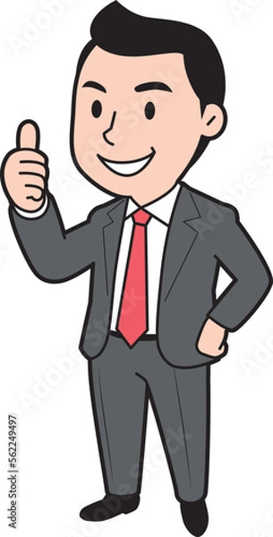 Fototapeta サムズアップする男性ビジネスマン