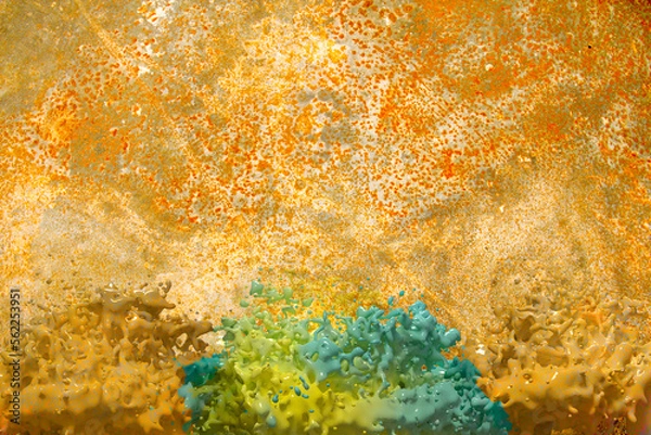 Fototapeta ocher texture, rusty metal, mix of colors