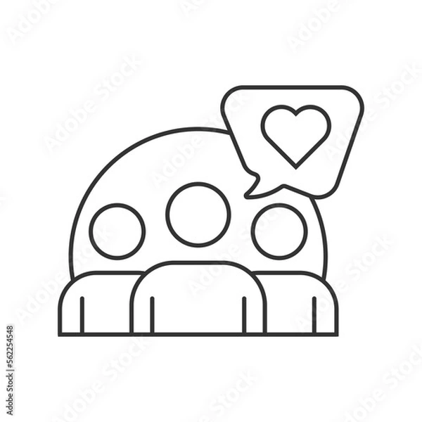 Fototapeta Relationship vector icon. Line sign for mobile concept and web design. Symbol, logo illustration. Vector graphics