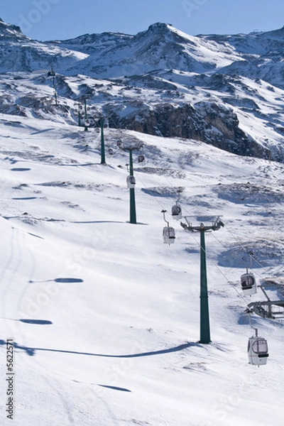 Fototapeta Cable car ski lift