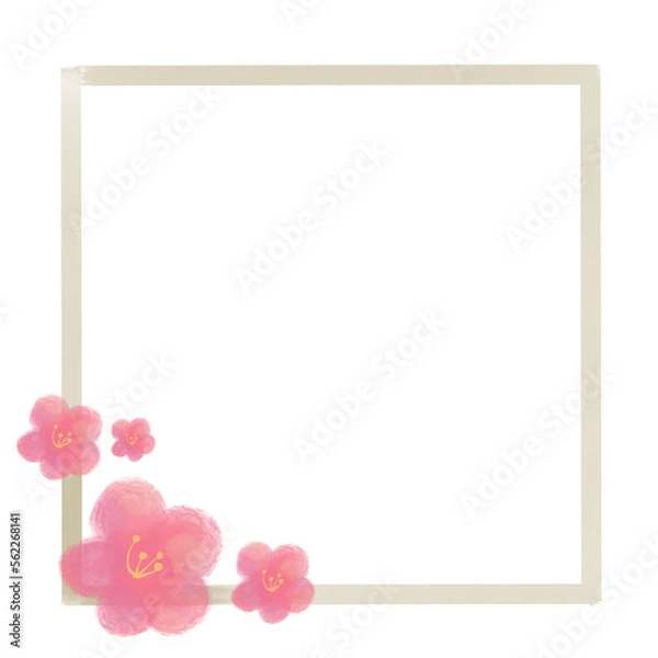 Obraz 梅と金のフレーム