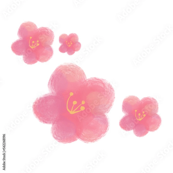 Obraz 名称未設定のアートワーク手書きの梅のはな