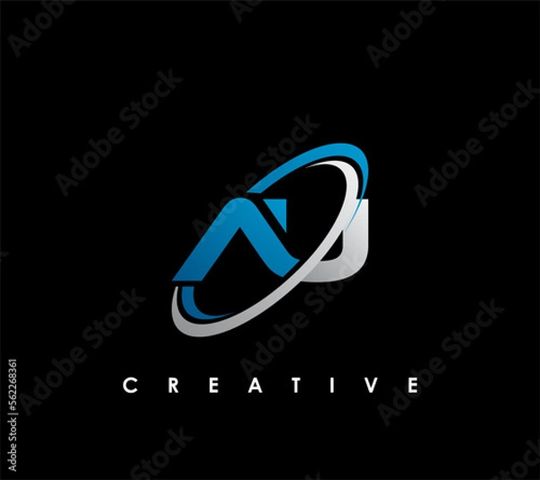 Obraz AU Letter Initial Logo Design Template Vector Illustration