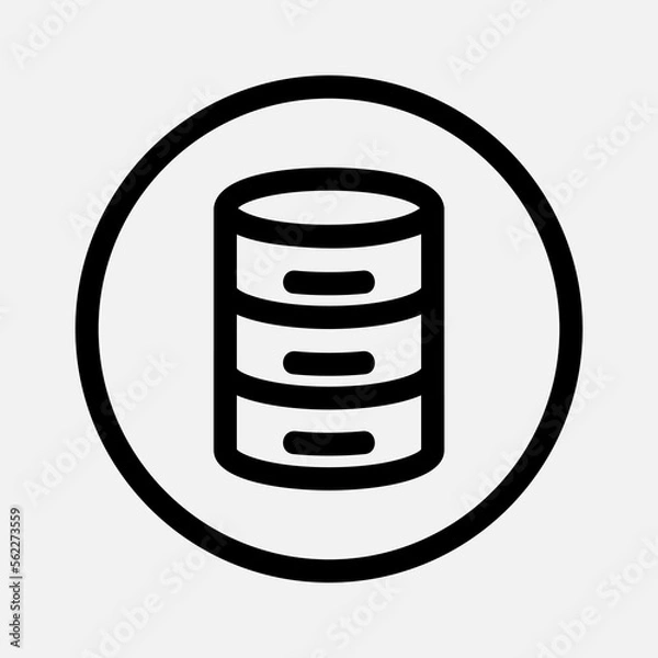 Fototapeta Database icon in line style about essentials, use for website mobile app presentation