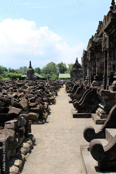 Fototapeta Remaining ruins of Plaosan temple in Java. Taken in July 2022.