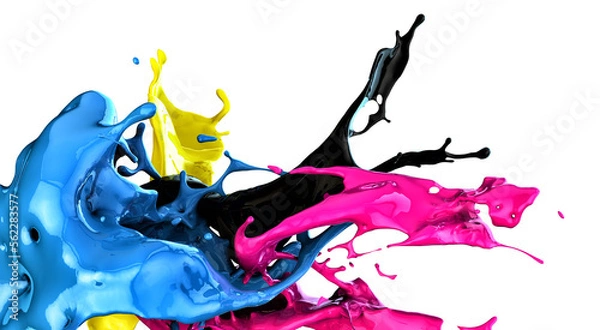 Fototapeta splashes of colors, cmyk concept