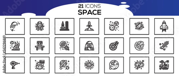 Fototapeta SPACE ICON SET DESIGN