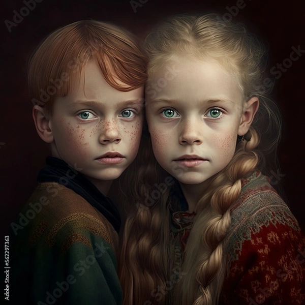 Fototapeta siblings (generative AI) 