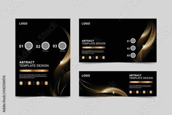 Obraz Abstract gold pattern banner design template, shining gold background, luxury style