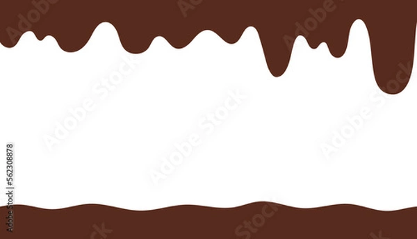 Obraz とろけるチョコレートのフレームイラスト素材　16：9　melted chocolate