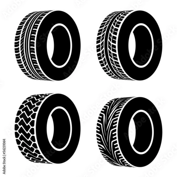 Obraz vector black tyre symbols