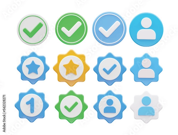 Fototapeta Verified vector icon 3d rendering illustration element