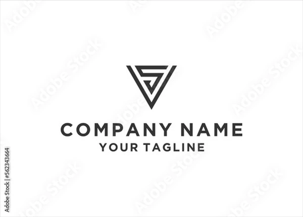 Fototapeta initial Letter VS Logo Design Vector