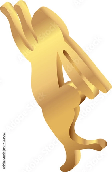 Fototapeta Golden 3D rabbit