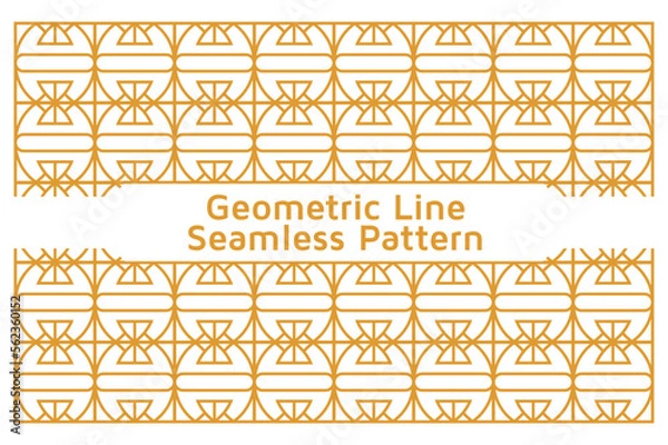 Fototapeta Geometric Line Seamless Pattern Design on White Background