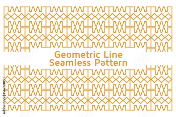 Fototapeta Geometric Line Seamless Pattern Design on White Background