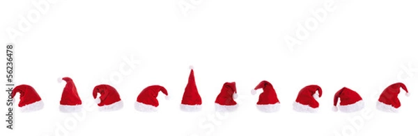 Obraz Czapki Mikołaja w rzędzie