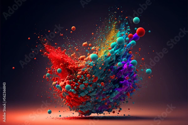 Obraz splasch particles 3d background