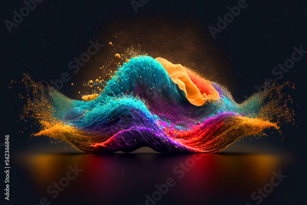 Fototapeta particle waves background