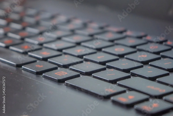 Fototapeta Close up of laptop computer keyboard