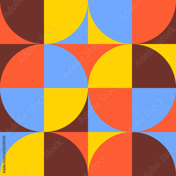 Fototapeta Seamless half circle pattern. Geometric Vector.