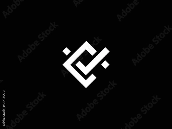 Obraz initial letter CV VC  logo vector concept