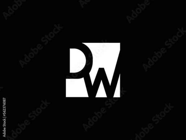 Obraz initial letter DW WD  logo vector concept