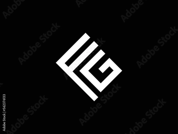 Obraz initial letter FG GF  logo vector concept