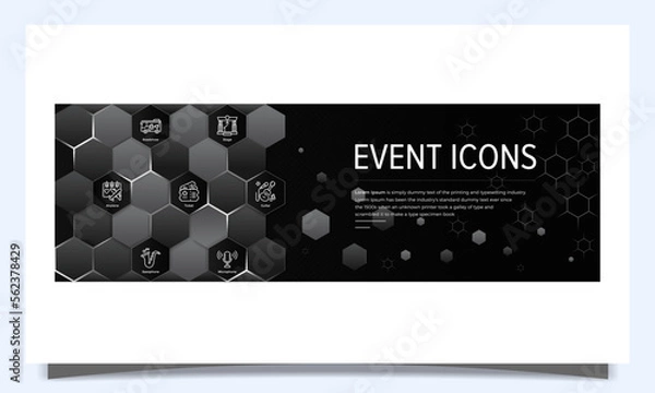 Fototapeta Event icon set, web header banner