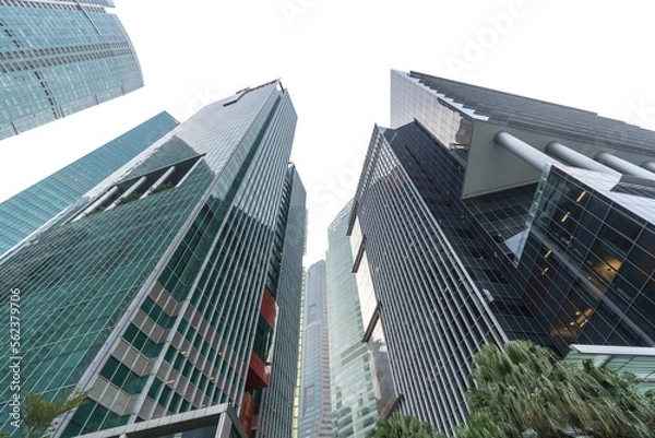 Obraz Isolated PNG cutout of a modern cityscape on a transparent background, ideal for photobashing, matte-painting, concept art