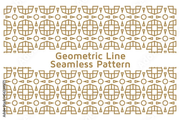 Fototapeta Seamless Geometric Line Ornamental Vector Pattern on White Background