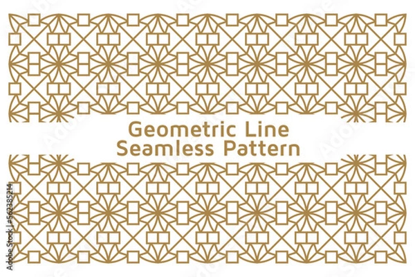 Fototapeta Seamless Geometric Line Ornamental Vector Pattern on White Background