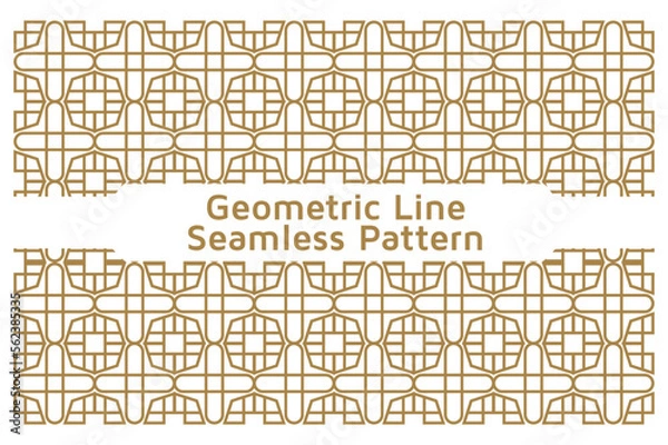 Fototapeta Seamless Geometric Line Ornamental Vector Pattern on White Background