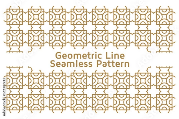 Fototapeta Seamless Geometric Line Ornamental Vector Pattern on White Background