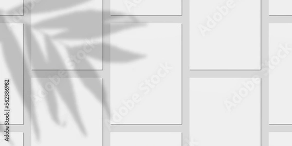Fototapeta Realistic Blank Paper with Shadow Overlay for Mockup. 3D Render.