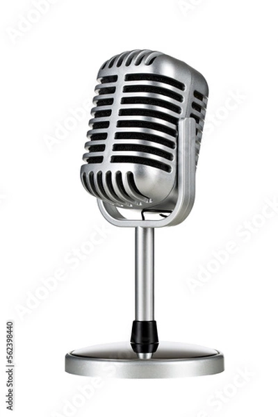 Obraz Vintage silver microphone cut out, without background