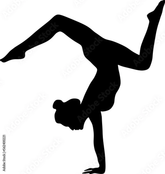 Obraz yoga in silhouette vector art on background