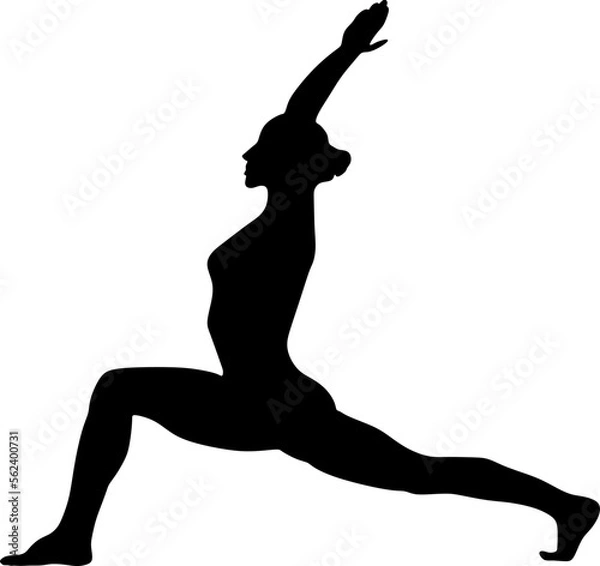 Obraz yoga in silhouette vector art on background