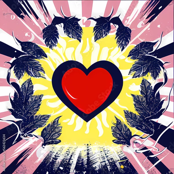 Fototapeta Valentine day vector art using Generative AI