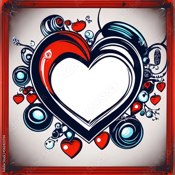 Fototapeta Valentine day vector art using Generative AI