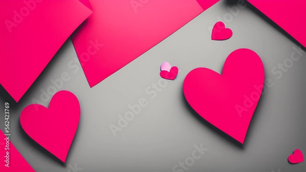 Fototapeta Valentine day themed background art concept using Generative AI