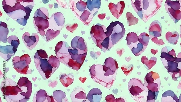 Fototapeta Valentine day themed wrapping pattern art using Generative AI