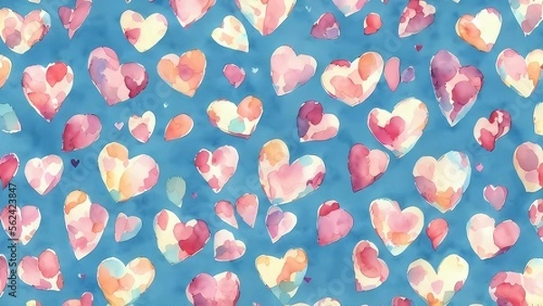 Fototapeta Valentine day themed wrapping pattern art using Generative AI