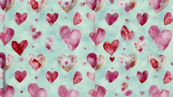Fototapeta Valentine day themed wrapping pattern art using Generative AI