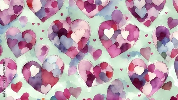 Fototapeta Valentine day themed wrapping pattern art using Generative AI