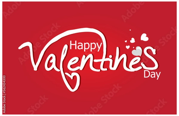 Fototapeta Valentine's day vector illustration title design. Abstract valentine's text design. valentine's day wishes. 