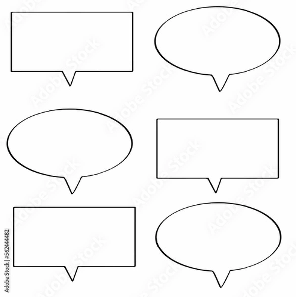 Fototapeta set hand drawn speech bubbles vector design illustration