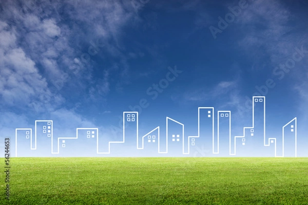 Obraz vertor city on landscapes view